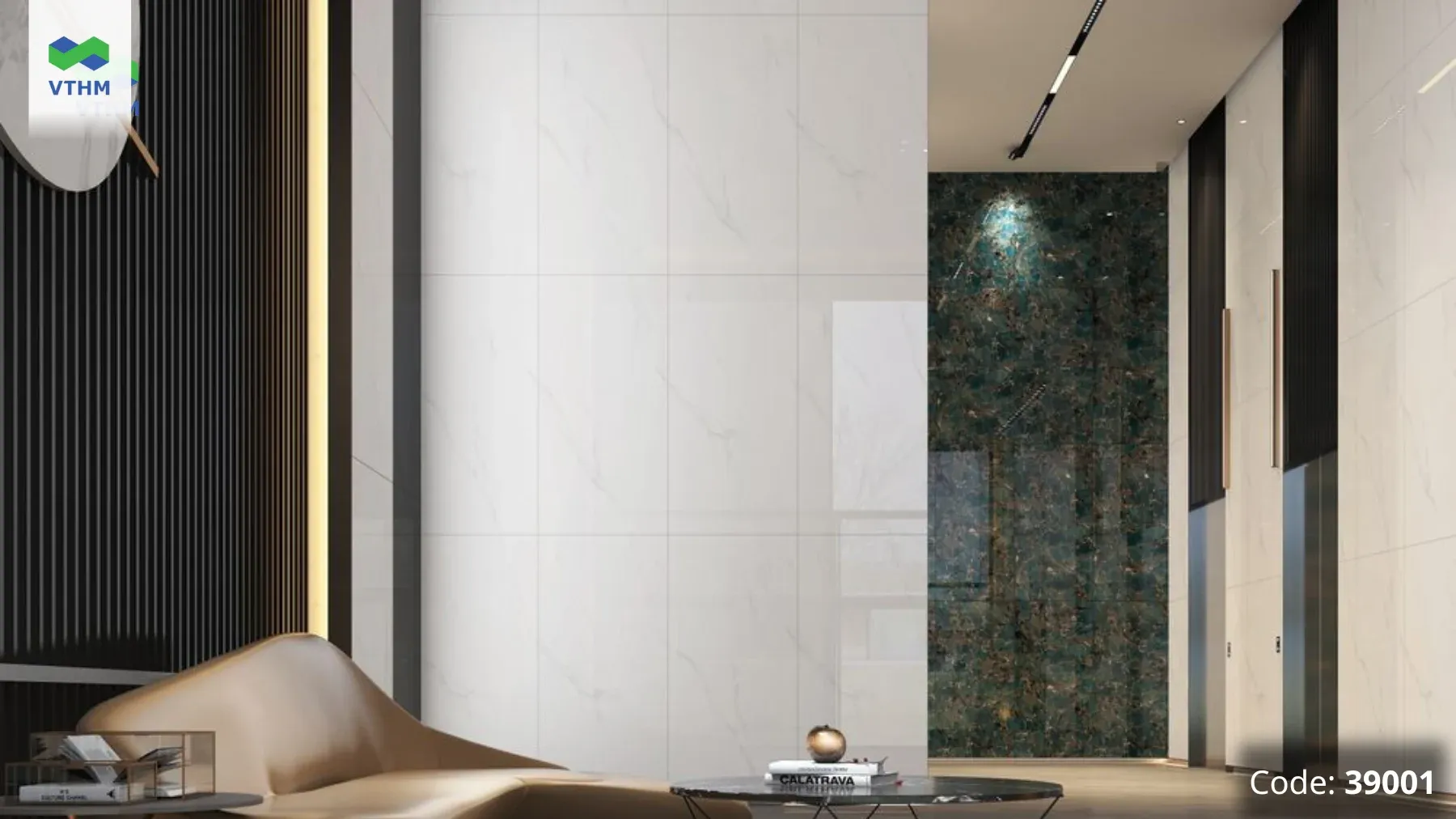 Gạch Vân Đá Marble Khổ Lớn Tạo Mảng Tường Liền Mạch, Thanh Lịch Và Phù Hợp Với Nhiều Không Gian Nội Thất Hiện Đại