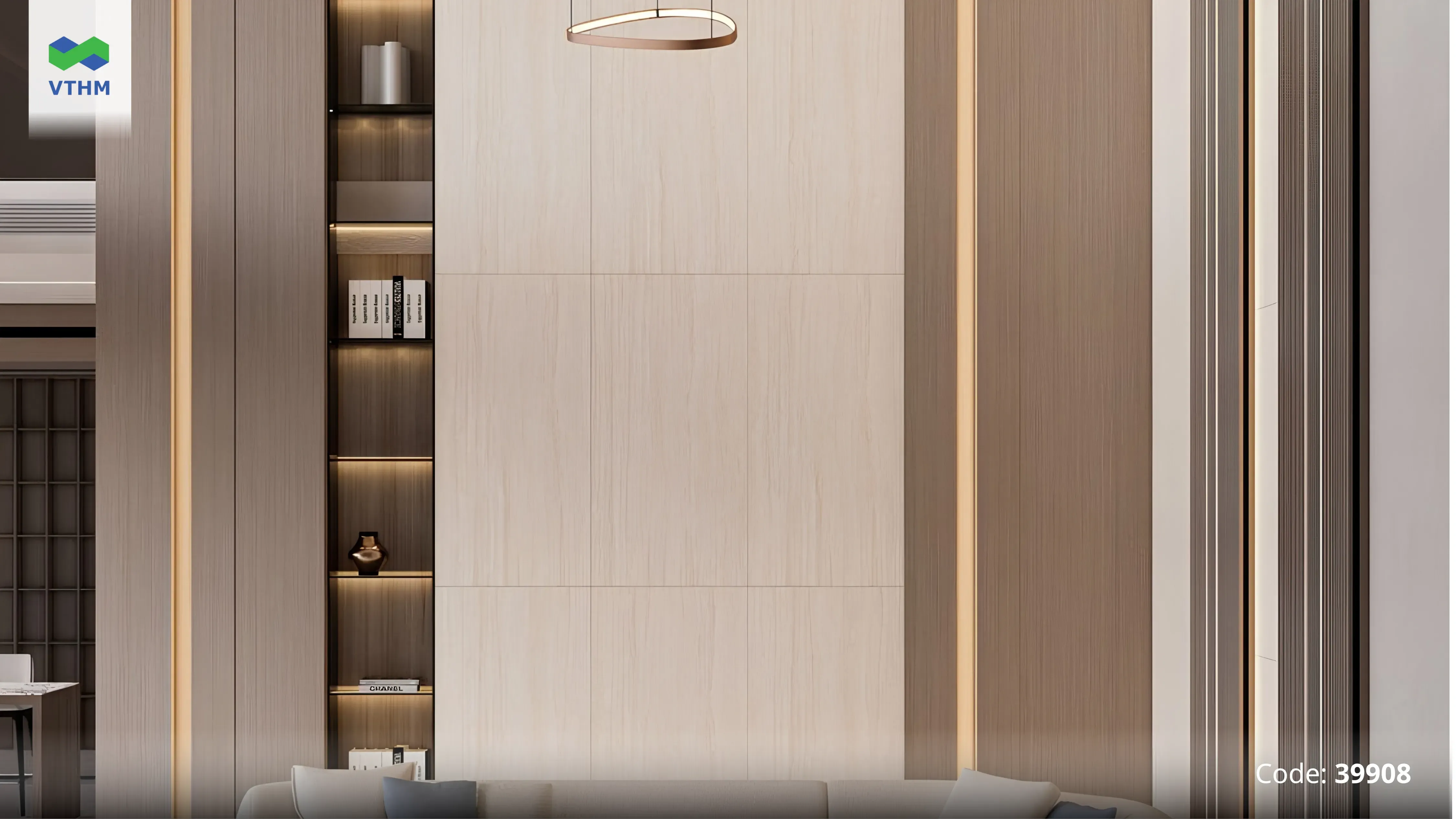 Gạch Vân Đá Travertine Mang Sắc Be Ấm Áp, Đường Vân Tự Nhiên Và Vẻ Đẹp Tinh Tế, Thư Thái