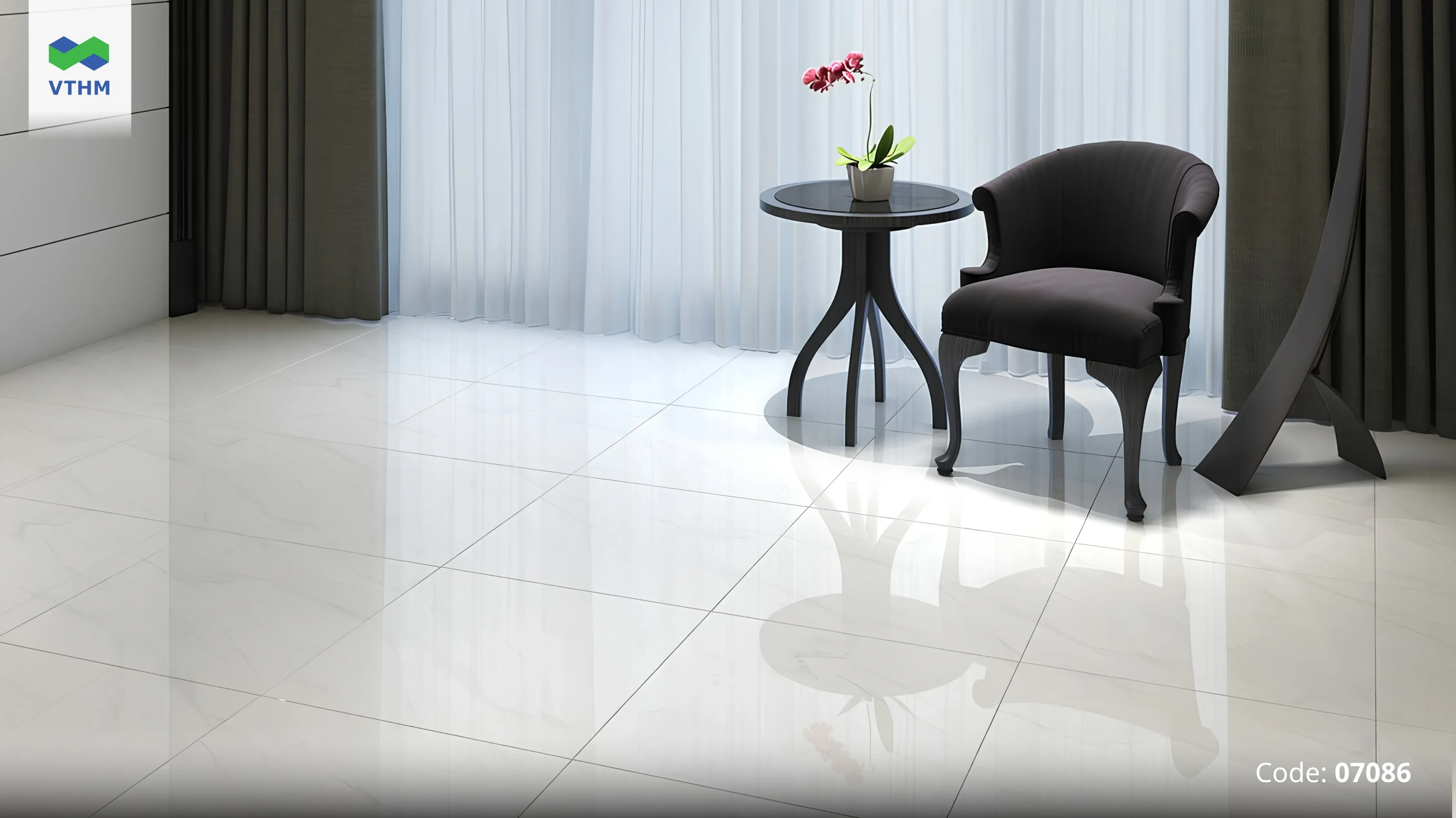 Bề Mặt Men Bóng Giúp Gạch Phản Chiếu Ánh Sáng Tốt, Làm Nổi Bật Đường Vân Và Tạo Cảm Giác Không Gian Rộng, Sang Trọng Hơn
