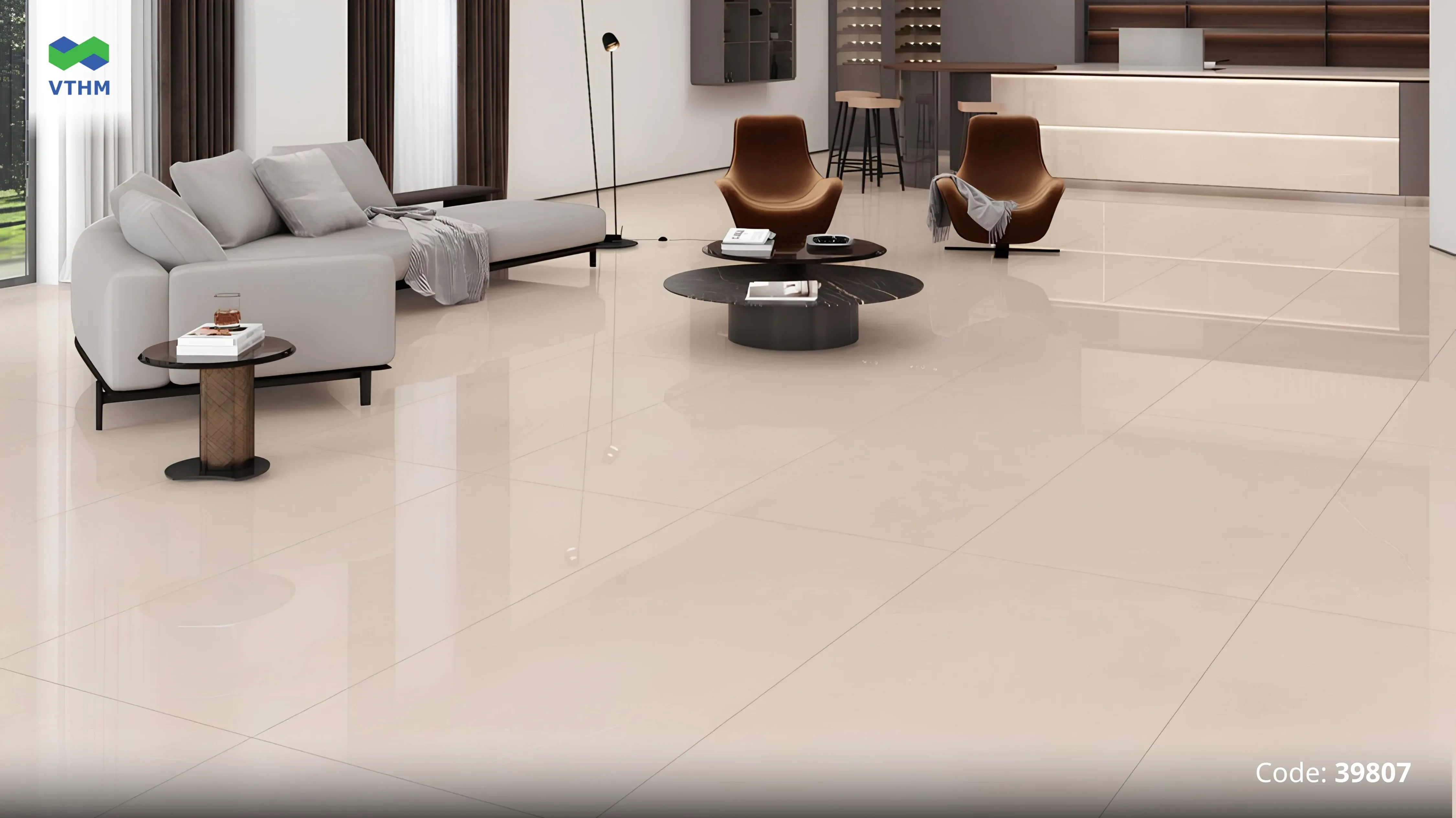 Gạch Giả Đá Khổ Lớn Tạo Bề Mặt Liền Mạch, Sang Trọng, Bền Đẹp Và Dễ Vệ Sinh