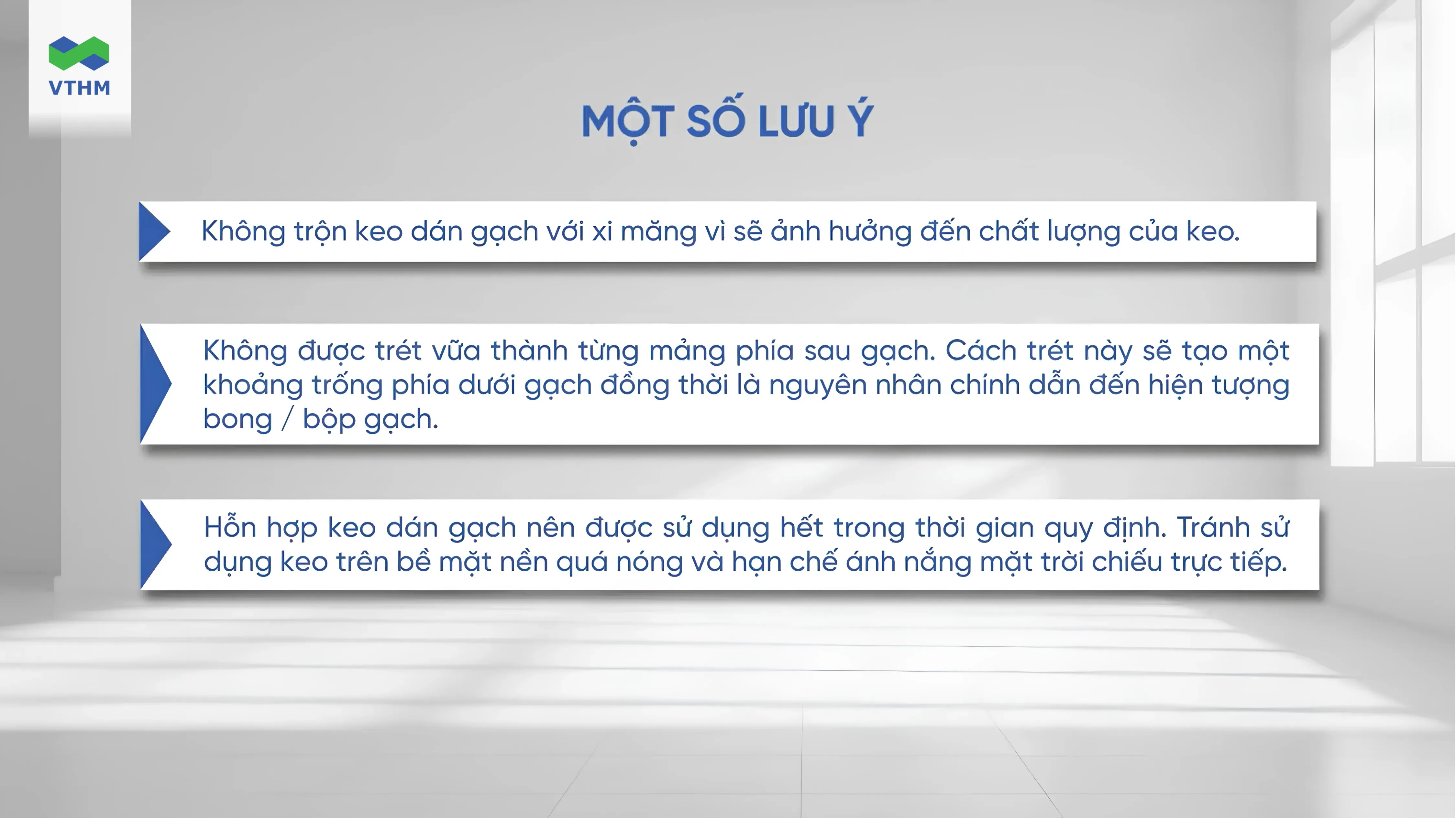 Một số lưu &yacute; khi thi c&ocirc;ng gạch ốp l&aacute;t khổ lớn