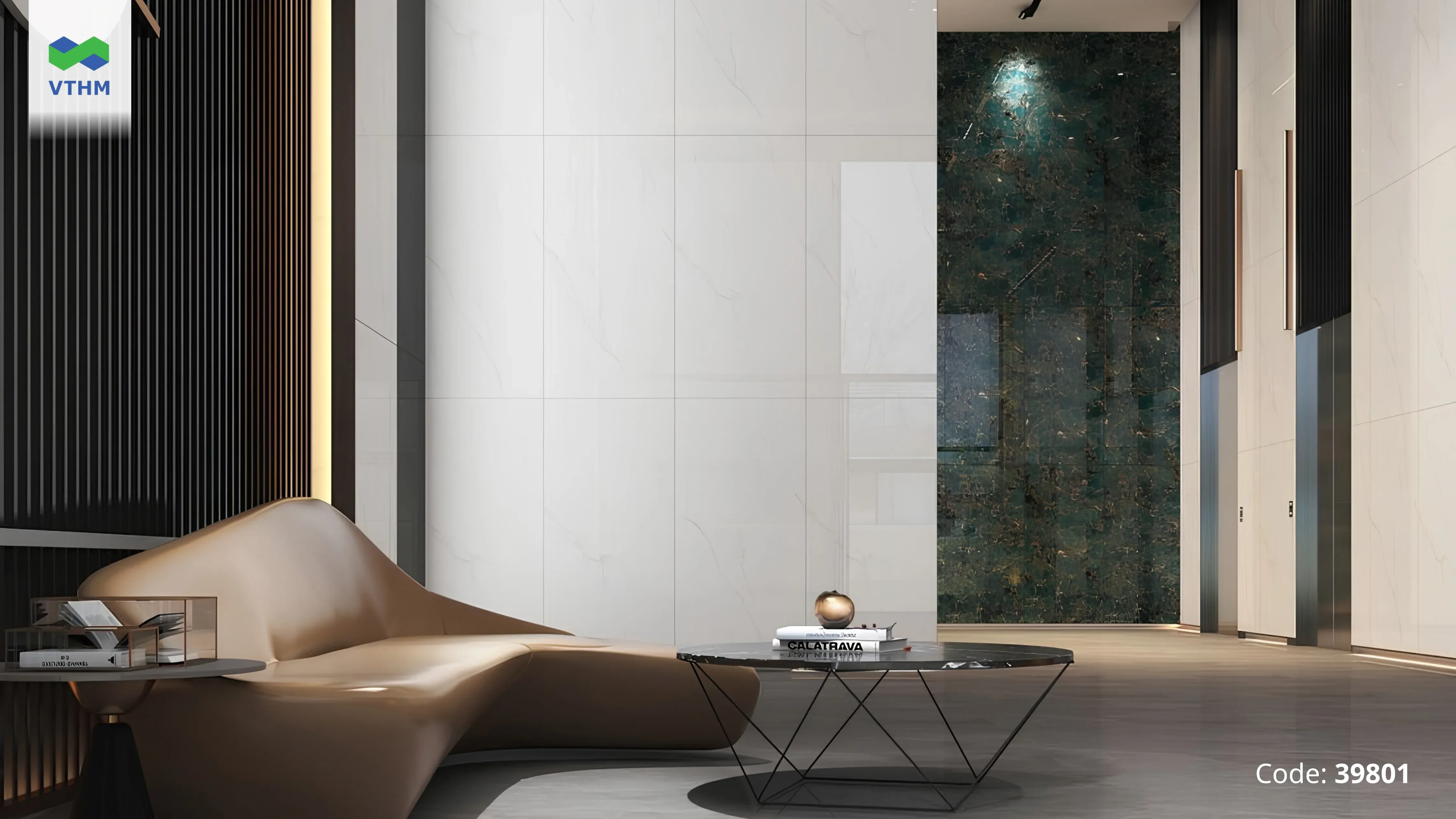 Gạch Vân Đá Marble Khổ Lớn Tạo Mảng Tường Liền Mạch, Thanh Lịch Và Phù Hợp Với Nhiều Không Gian Nội Thất Hiện Đại